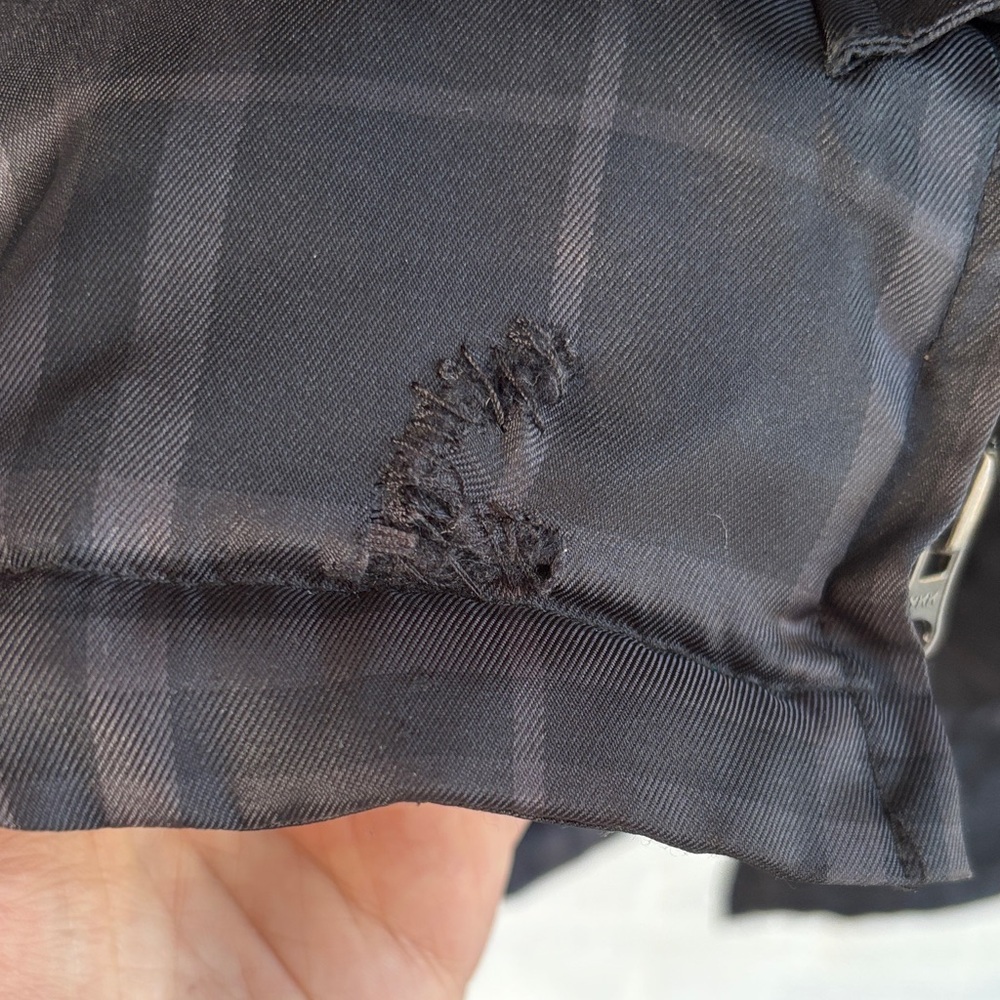 Burberry Golf Puffer Black Plaid Fleece Jacket Coat size XS - Picture 7 of 14